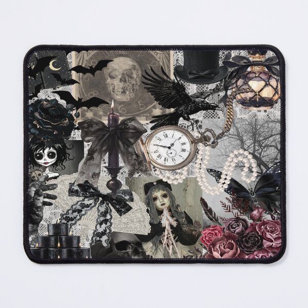 Item preview, Gothic Romance Dark Aesthetic Skull and Raven Collage designed and sold by Side By Side Studio.