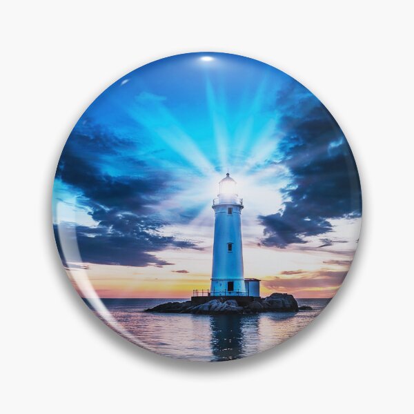 Item preview, Beacon of Hope – Lighthouse at Sunset designed and sold by Exodoi.