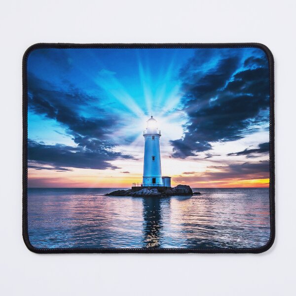 Item preview, Beacon of Hope – Lighthouse at Sunset designed and sold by Exodoi.