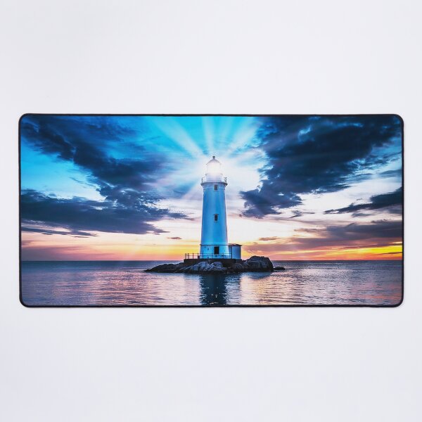 Item preview, Beacon of Hope – Lighthouse at Sunset designed and sold by Exodoi.
