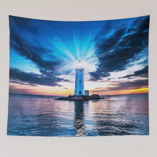 Item preview, Beacon of Hope – Lighthouse at Sunset designed and sold by Exodoi.