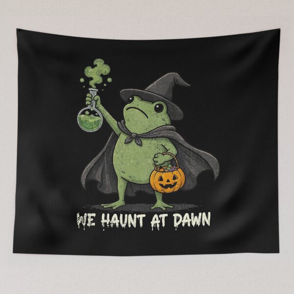Item preview, We Haunt At Dawn Halloween Witch Frog Animal Lover Funny designed and sold by watanabeee.