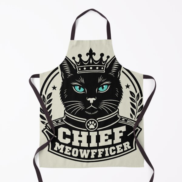 Item preview, Chief Meowfficer Black Cat with Crown & Uniform Funny Gift designed and sold by Retro Rascals Co..