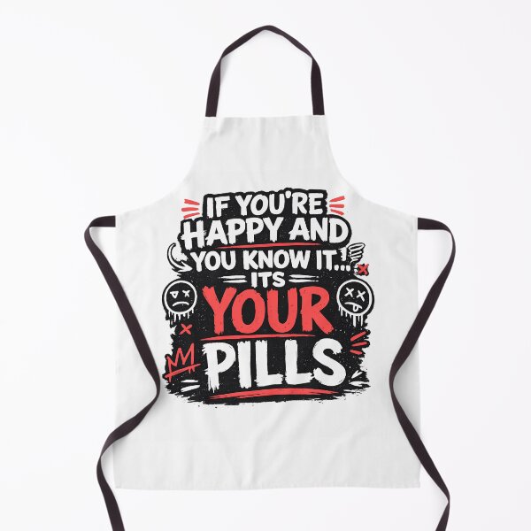 Item preview, If You're Happy and You Know It It's Your Pills Funny Dark Humor Typography Design designed and sold by Creative Spark.