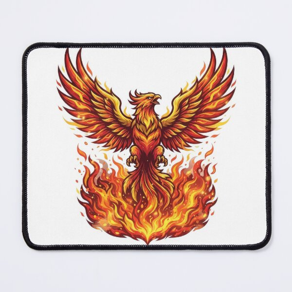 Item preview, Majestic Fire Phoenix Rising Vector Illustration designed and sold by Rahat3344.