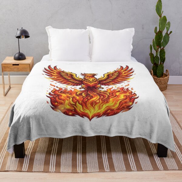 Item preview, Majestic Fire Phoenix Rising Vector Illustration designed and sold by Rahat3344.