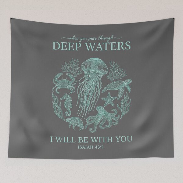 Item preview, Christian Isaiah 43 2 Deep Waters Bible Verse OverFear designed and sold by KristineLi.