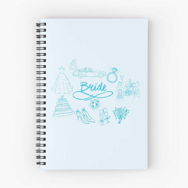 Item preview, BRIDE Blue Doodle Sketch Wedding Images Ring Cake Champagne designed and sold by JaymeOctober.