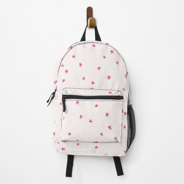 Item preview, Tiny little magenta pink stars tossed all over on soft creamy white designed and sold by PrettywithColor.