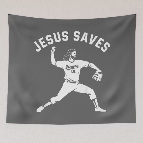 Item preview, Christian Jesus Saves Baseball Pitcher - Heaven 01 Sports designed and sold by KristineLi.