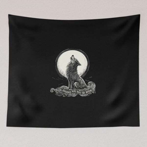 Item preview, Orbiter Wolf Howling Even Anxious Pups Need The Moon designed and sold by ArtCreations79.