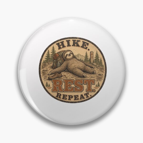 Item preview, Hike. Rest. Repeat. Funny Sloth Hiking Vintage Outdoor  designed and sold by freshwear design.