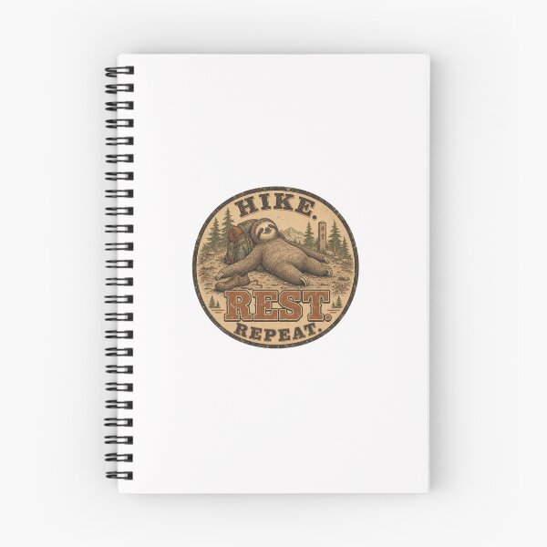 Item preview, Hike. Rest. Repeat. Funny Sloth Hiking Vintage Outdoor  designed and sold by freshwear design.