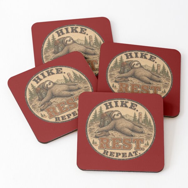 Item preview, Hike. Rest. Repeat. Funny Sloth Hiking Vintage Outdoor  designed and sold by freshwear design.