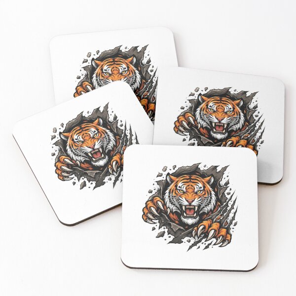 Item preview, Angry Tiger Ripping Out Vector Graphic designed and sold by Rahat3344.
