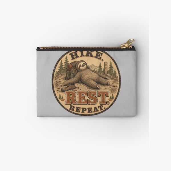 Item preview, Hike. Rest. Repeat. Funny Sloth Hiking Vintage Outdoor  designed and sold by freshwear design.