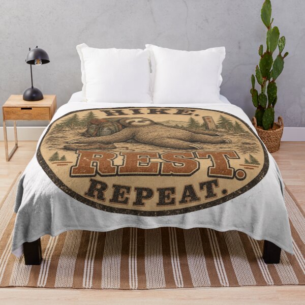 Item preview, Hike. Rest. Repeat. Funny Sloth Hiking Vintage Outdoor  designed and sold by freshwear design.