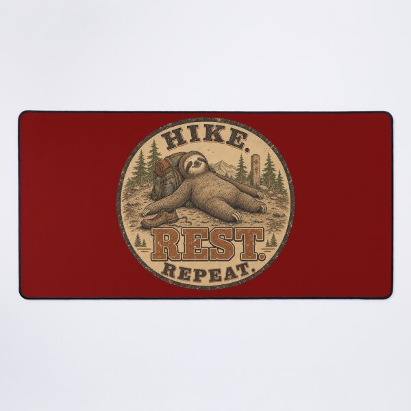 Item preview, Hike. Rest. Repeat. Funny Sloth Hiking Vintage Outdoor  designed and sold by freshwear design.