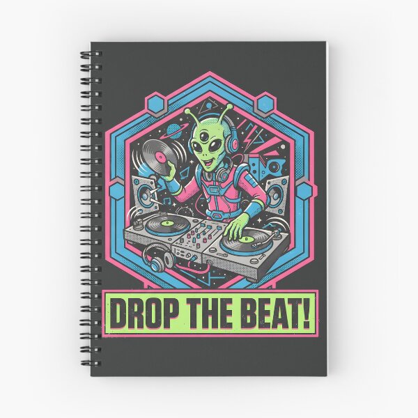 Item preview, Alien DJ Spinning Vinyl Retro Graphic Music Art designed and sold by DuckOddity.