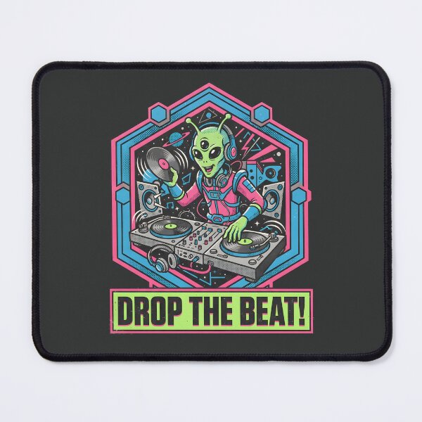 Item preview, Alien DJ Spinning Vinyl Retro Graphic Music Art designed and sold by DuckOddity.