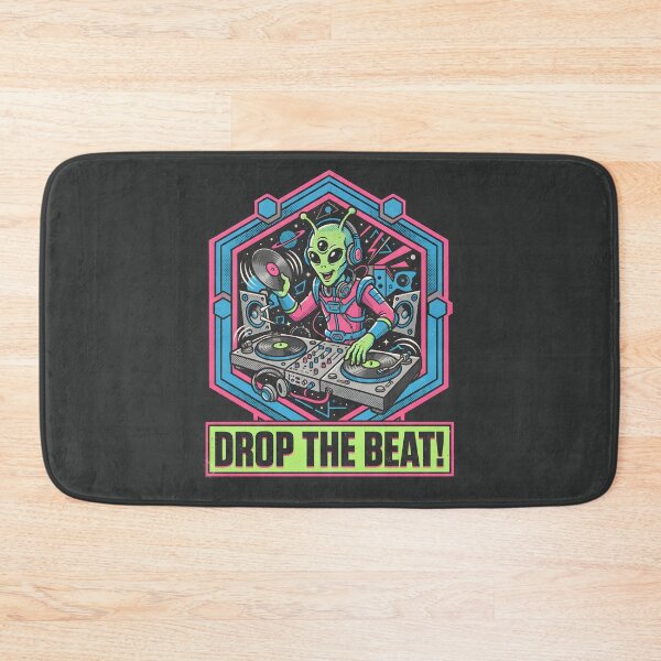 Item preview, Alien DJ Spinning Vinyl Retro Graphic Music Art designed and sold by DuckOddity.