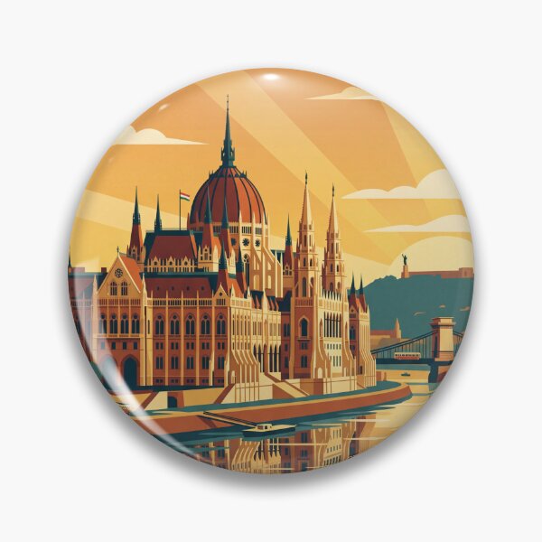 Item preview, Budapest Hungary Vintage Travel Poster  designed and sold by Bomax121.