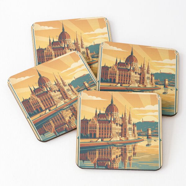 Item preview, Budapest Hungary Vintage Travel Poster  designed and sold by Bomax121.