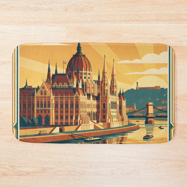 Item preview, Budapest Hungary Vintage Travel Poster  designed and sold by Bomax121.