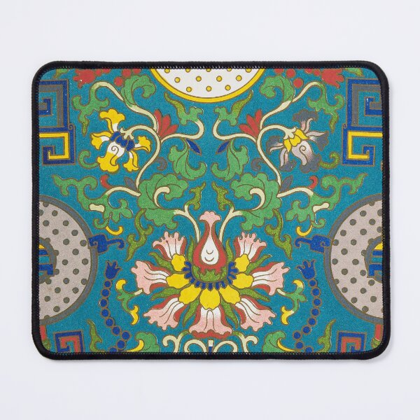 Item preview, Vintage Chinese Geometric Lotus Enamel Pattern designed and sold by The Ravens Ballad.