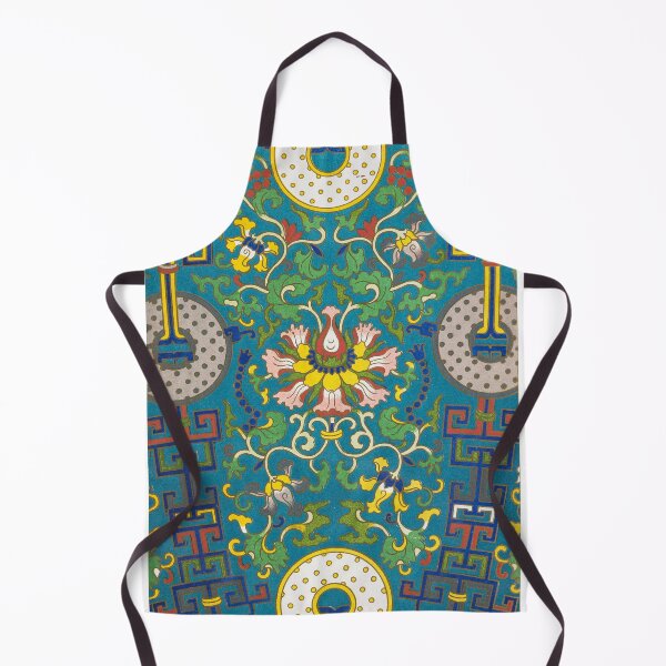 Item preview, Vintage Chinese Geometric Lotus Enamel Pattern designed and sold by The Ravens Ballad.