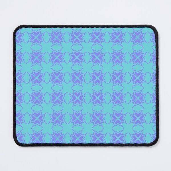 Item preview, Pastel Purple Heart Clover Geometric Pattern on Cyan designed and sold by VOYID ART STUDIO.