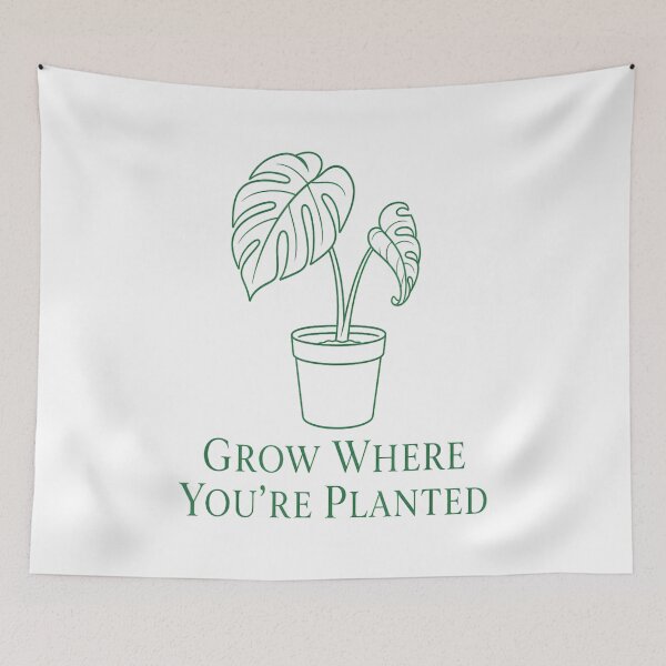 Item preview, Minimal Monstera Plant Lover Grow Where You're Planted Botanical Line Art designed and sold by kiralynstration.