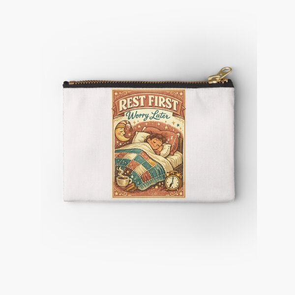 Item preview, Rest First, Worry Later – Cozy Vintage Sleep Quote designed and sold by inkoutninja.