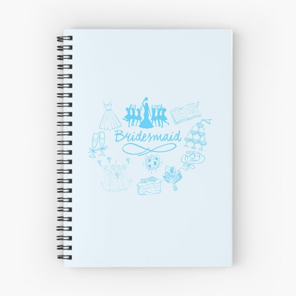 Item preview, BRIDESMAID Blue Doodle Sketch Wedding Images Cake Champagne Disco Ball designed and sold by JaymeOctober.