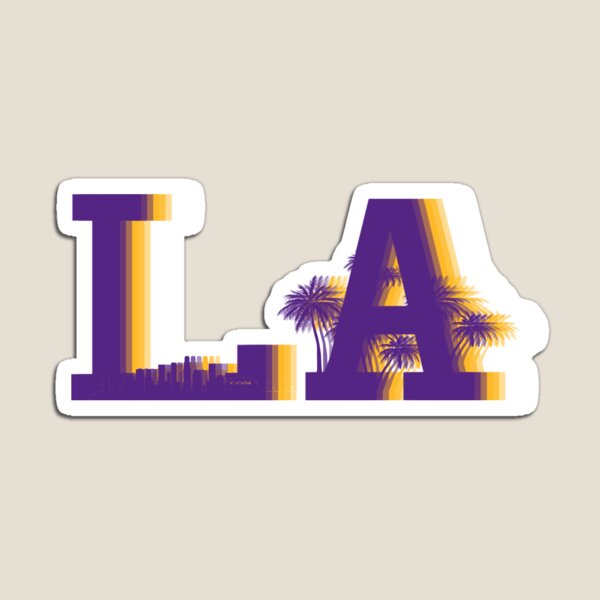 Los Angeles Lakers Rams Dodgers Kings Logos State of California Die-cut  MAGNET 