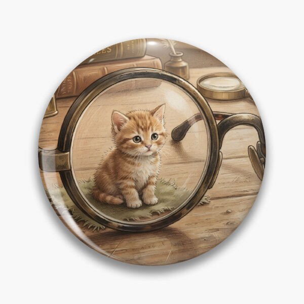 Item preview, Tiny Kitten on Giant Vintage Spectacles Miniature Illustration designed and sold by DuckOddity.
