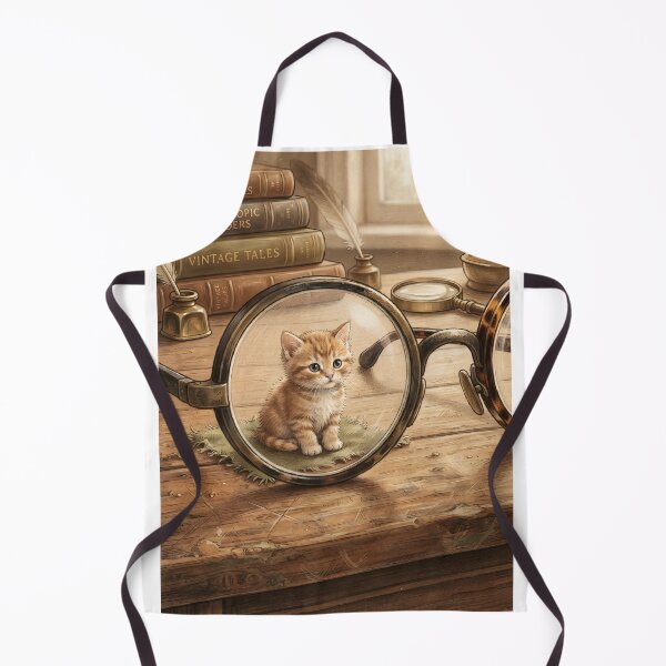 Item preview, Tiny Kitten on Giant Vintage Spectacles Miniature Illustration designed and sold by DuckOddity.