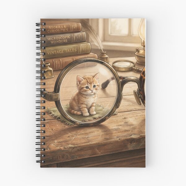 Item preview, Tiny Kitten on Giant Vintage Spectacles Miniature Illustration designed and sold by DuckOddity.
