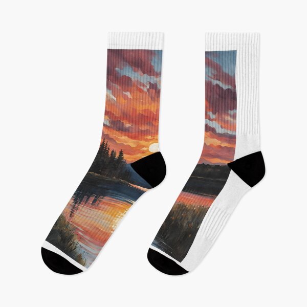 Item preview, Sunset By a Lake designed and sold by mary-mcbride.