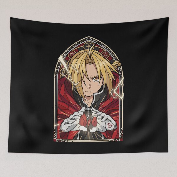 Item preview, Edward Elric Fullmetal Alchemist Crimson Stained Glass Alchemy Portrait designed and sold by mildaclairmo.