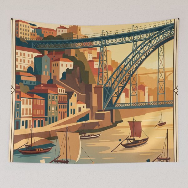 Item preview, Porto Portugal Vintage Travel Poster designed and sold by Bomax121.