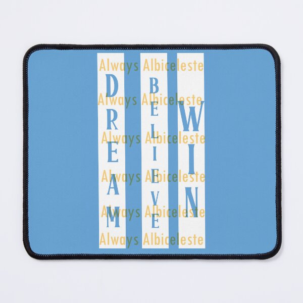 Item preview, Dream Believe Win | Argentina Football Motivation Typography | Soccer Fan Poster designed and sold by anuardhaduarah.
