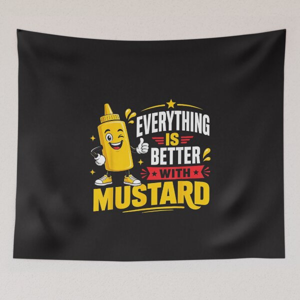 Item preview, Everything Is Better With Mustard Funny Condiment Food Lover Retro Design designed and sold by kiralynstration.