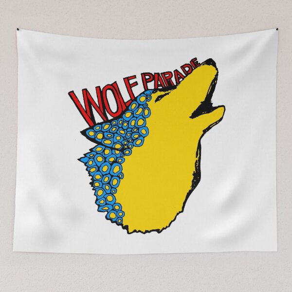 Item preview, Yellow Blue Indie Rock Head Wolf designed and sold by ShimyArtwork.