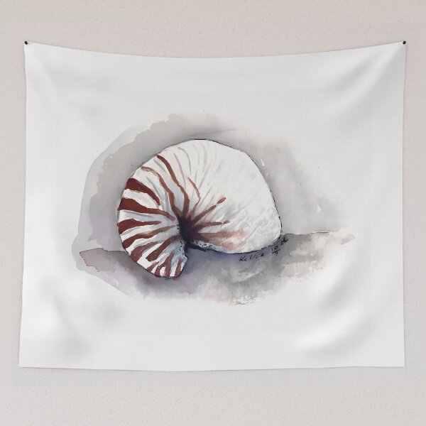 Item preview, Nautilus Shell Watercolour Art – Coastal Nature Illustration designed and sold by ArtwithKellie.