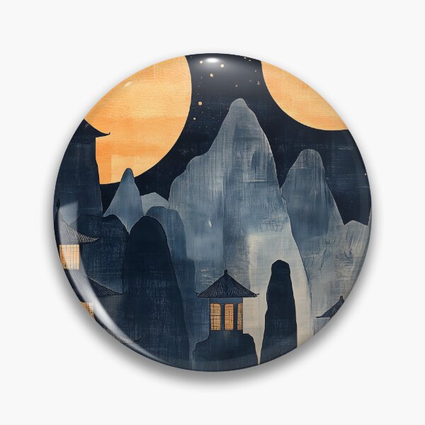 Item preview, Japanese Temple Sakura Lake Moon Reflection designed and sold by mildaclairmo.