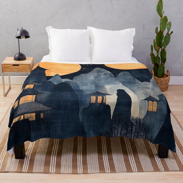 Item preview, Japanese Temple Sakura Lake Moon Reflection designed and sold by mildaclairmo.