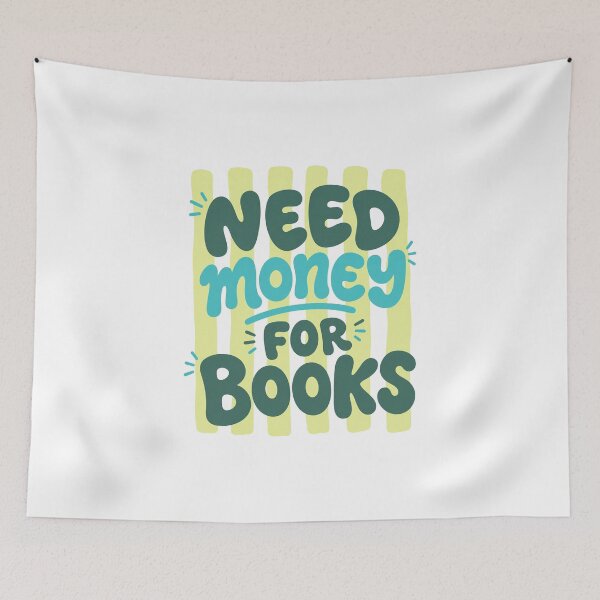 Item preview, Stripes Need Money For Books, Bookish, Book Lover designed and sold by vintagearttee.
