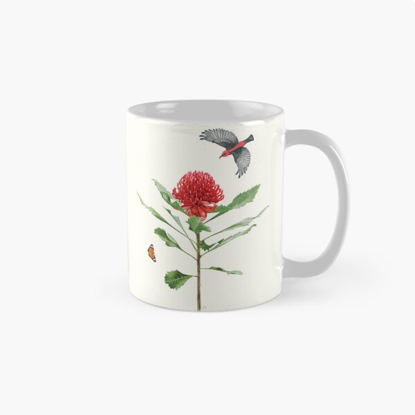 Item preview, Australian Waratah & Honeyeater | Botanical Watercolour Illustration designed and sold by GabrielleStudio.