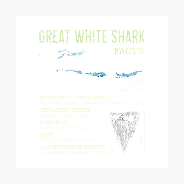 Item preview, Great White Shark Facts T-Shirt_22997631 designed and sold by Juvestore24.